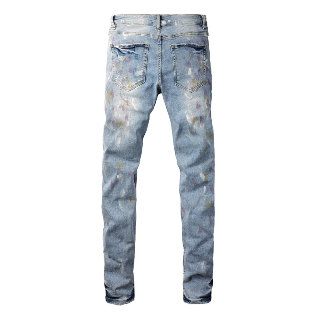 Amr Paint Splatter Blue Jeans