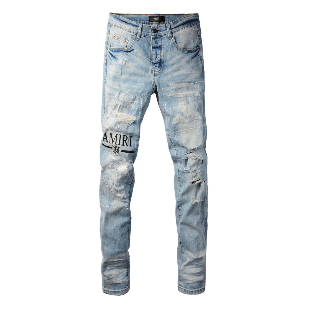 Amr M.A Bar Patch Blue Jeans