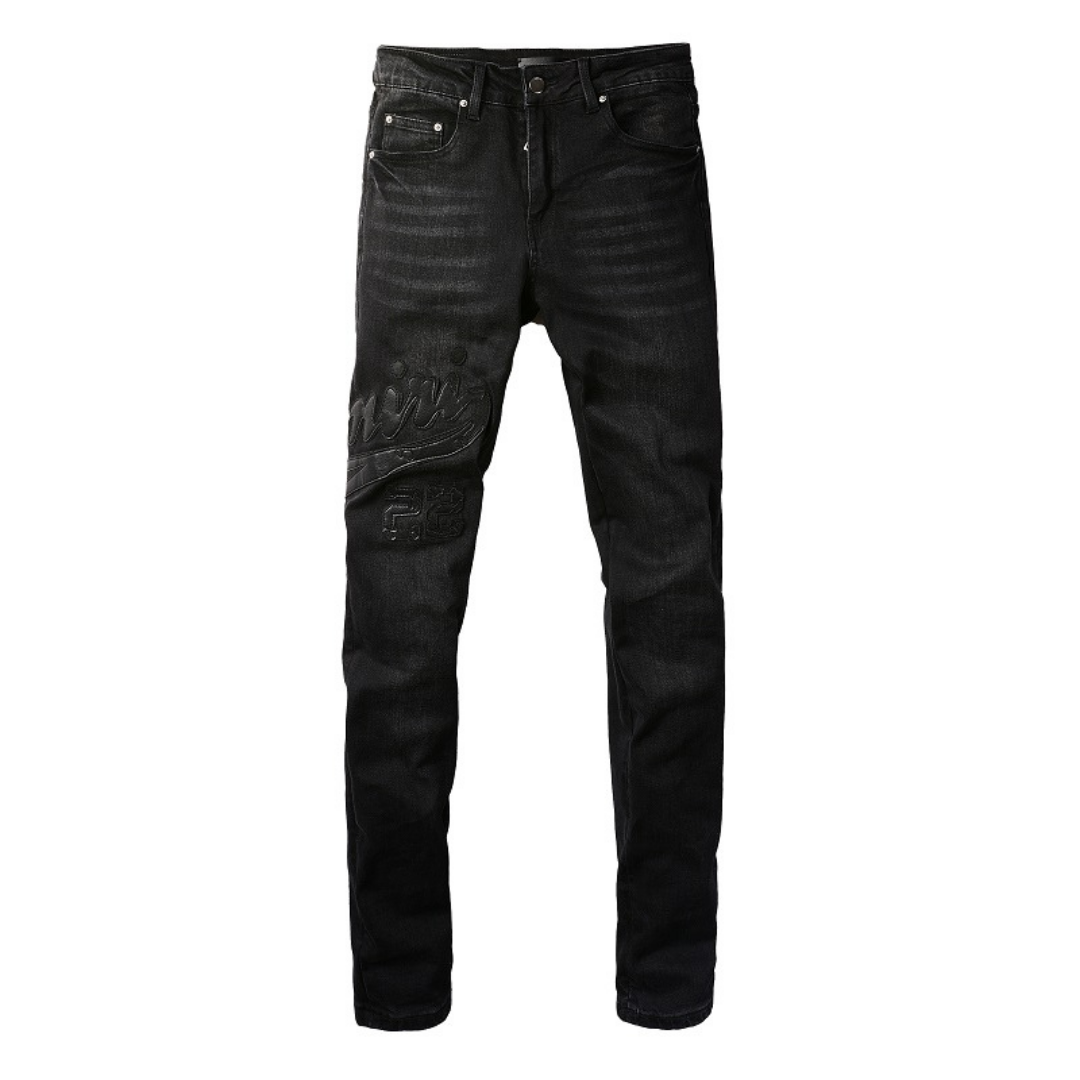 Amr Triple Black Logo Jeans