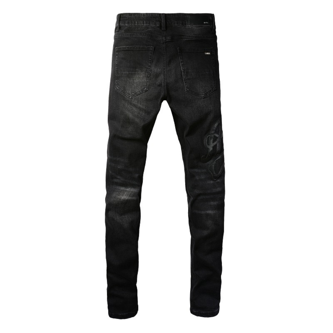 Amr Triple Black Logo Jeans