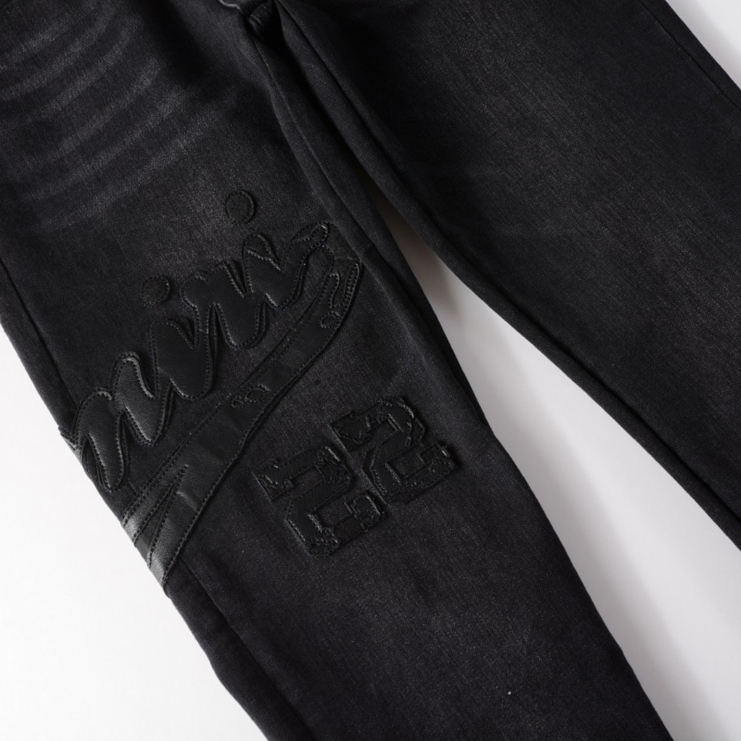 Amr Triple Black Logo Jeans