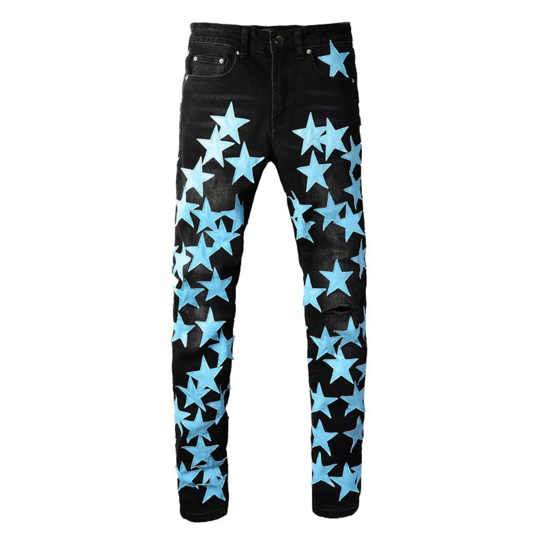 Amr Blue Star Patch Jeans