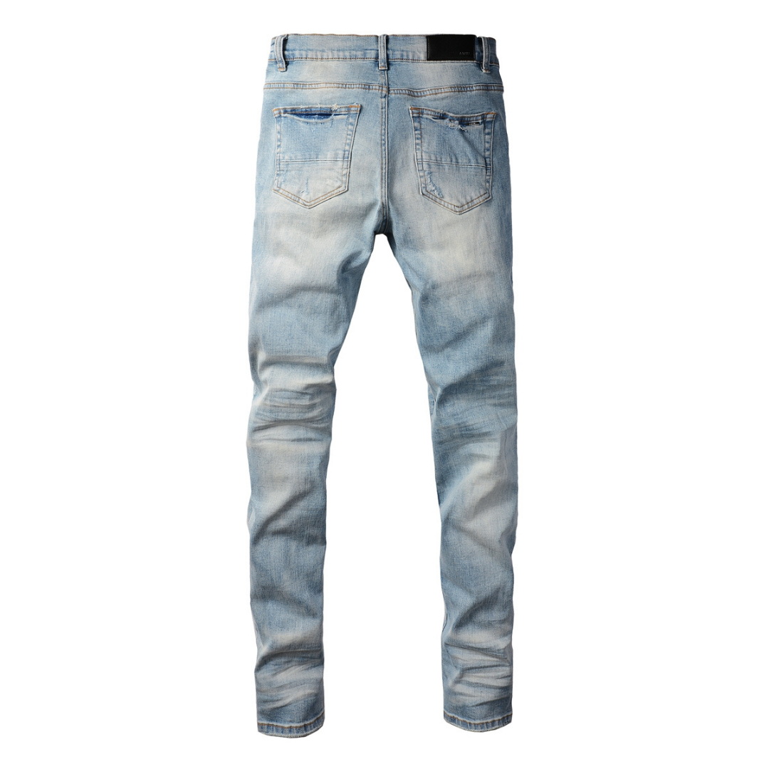 Amr M.A Bar Patch Blue Jeans