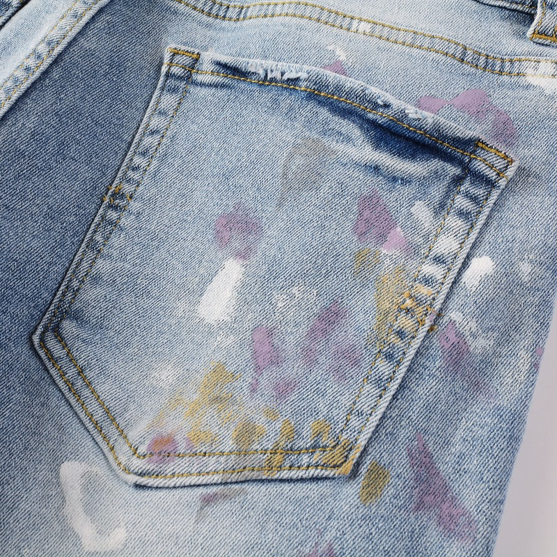 Amr Paint Splatter Blue Jeans