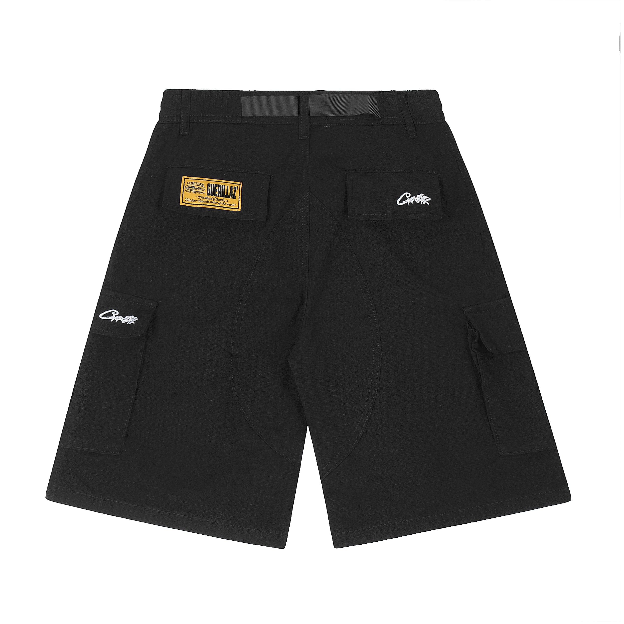 Alcatraz Cargo Black Yellow Shorts