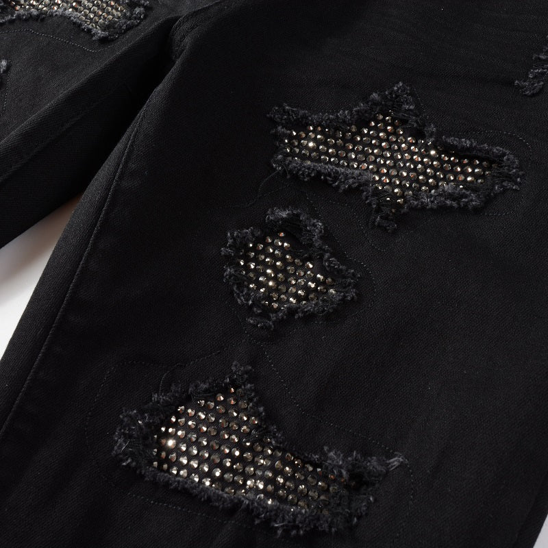 Amr Full Black Diamonds Jeans