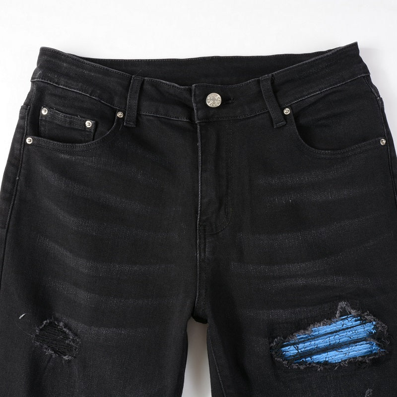 Amr Blue Gradient Black Jeans